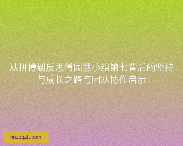 从拼搏到反思傅园慧小组第七背后的坚持与成长之路与团队协作启示